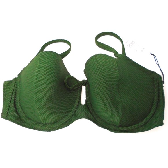 New with Tags 36DD Shade & Shore Forest Green Swimsuit Top - Picture 2 of 5